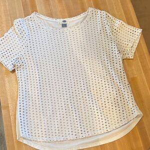 Old Navy White Eyelet Short Sleeve Top